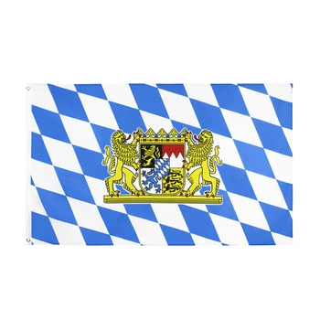 Dekorasyon için 60X90 / 90X150CM Almanya Devlet Arması Bavyera Bayrağı