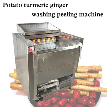 Kullanımı kolay Otomatik Endüstriyel 500 kg/saat Patates Zencefil Rulo Yıkama Fırçası Soyma Makinesi patates soyma makinesi
