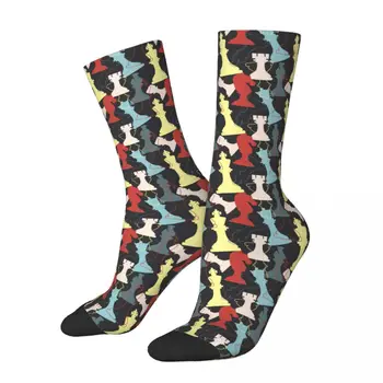 Moda Erkek Erkek Çorap Harajuku Renkli Satranç Çorap Polyester Spor Kadın Çorap İlkbahar Yaz Sonbahar Kış