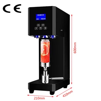 Yüksek Verimli 55mm içme şişesi Mühürleyen Kutular Yapıştırma Makinesi İçecek Seamer Makinesi Kahve Soda