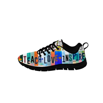 Öğretmek Aşk Inspire Düşük Üst Sneakers Mens Womens Genç rahat ayakkabılar Tuval koşu ayakkabıları 3D Baskı Nefes Hafif ayakkabı