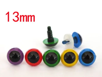 ücretsiz kargo!!!50 adet / grup 5 renk karışık renk 13mm Oyuncak aksesuarları güvenlik gözler