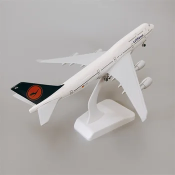 20 cm Alaşım Metal Modeli Almanya Hava Lufthansa Boeing B747 Havayolları Uçak Model Uçak Modeli Diecast Uçak w Tekerlekler Tutucu