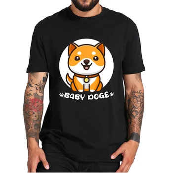 Babydoge Kripto Para T-Shirt Bebek Dogecoin Cryptocurrency Jetonu Bebek Doge Tee Yumuşak Yaz %100 % Pamuklu erkek giyim AB Boyutu