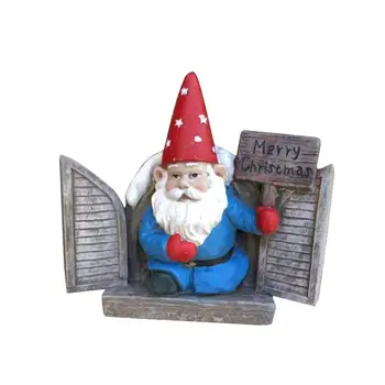 Bahçe Gnome heykelcik açık reçine Noel Baba cüce Süsleme