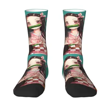 Komik Nezuko Kamado iblis avcısı Kimetsu Hiçbir Yaiba Nezuko Kamado Çorap Erkekler Kadınlar Sıcak 3D Baskı spor futbol topu Çorap