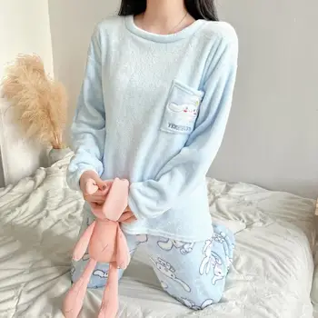 Sanrio Cinnamoroll Giyim Kawaii Anime Sevimli Karikatür Stellalous Girly Kalp Kişilik Polyester Pijama Oyuncak Kızlar için